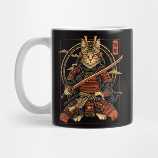 Samurai Cat, Japanese Cat Art Aesthetic, Cat Lover Mug